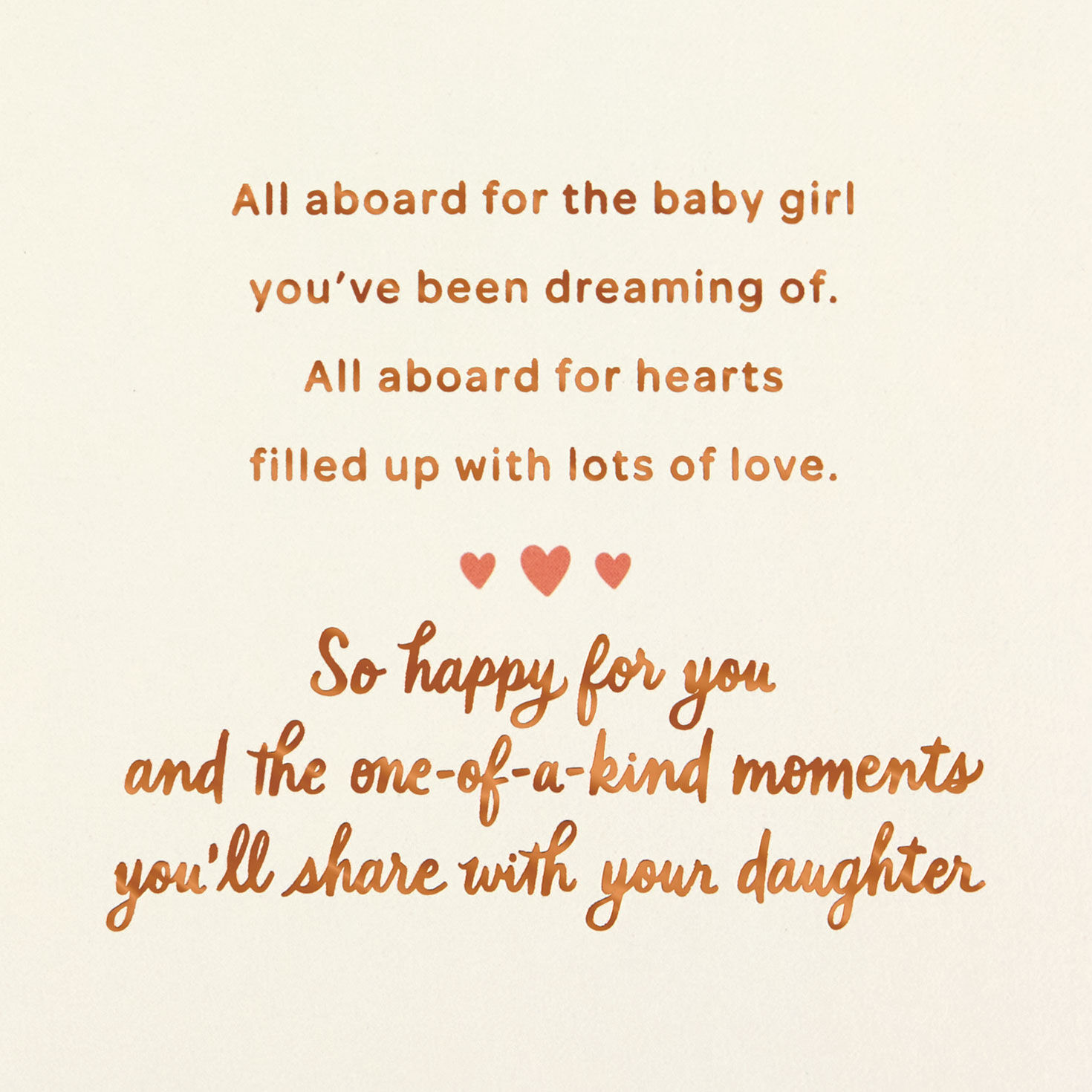 Zoo Animals in Train New Baby Girl Card Sentiment image number 2