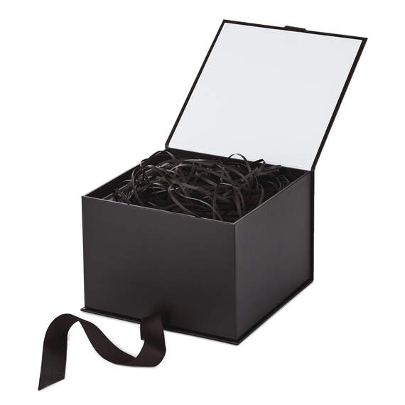 Black 5x7 Large Gift Box With Shredded Paper Filler, , large image number 3