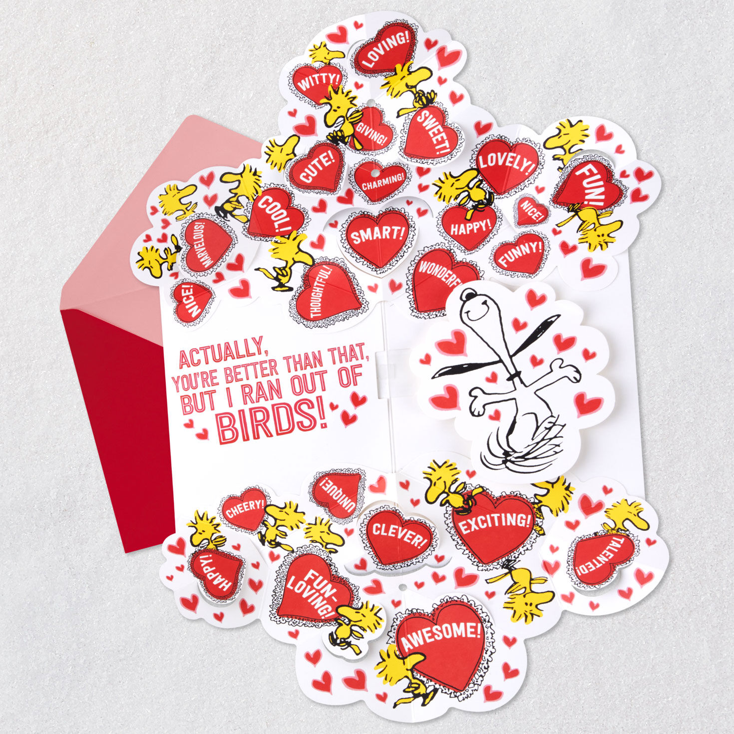 Peanuts® Snoopy and Woodstock Hearts Musical Pop-Up Valentine's Day Card for only USD 7.99 | Hallmark