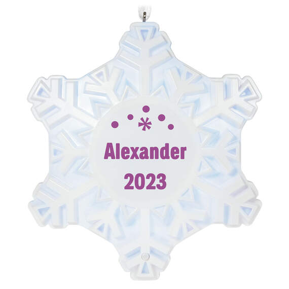 Magic Sparkling Snowflake Block Text Personalized Ornament With Light, , large image number 1