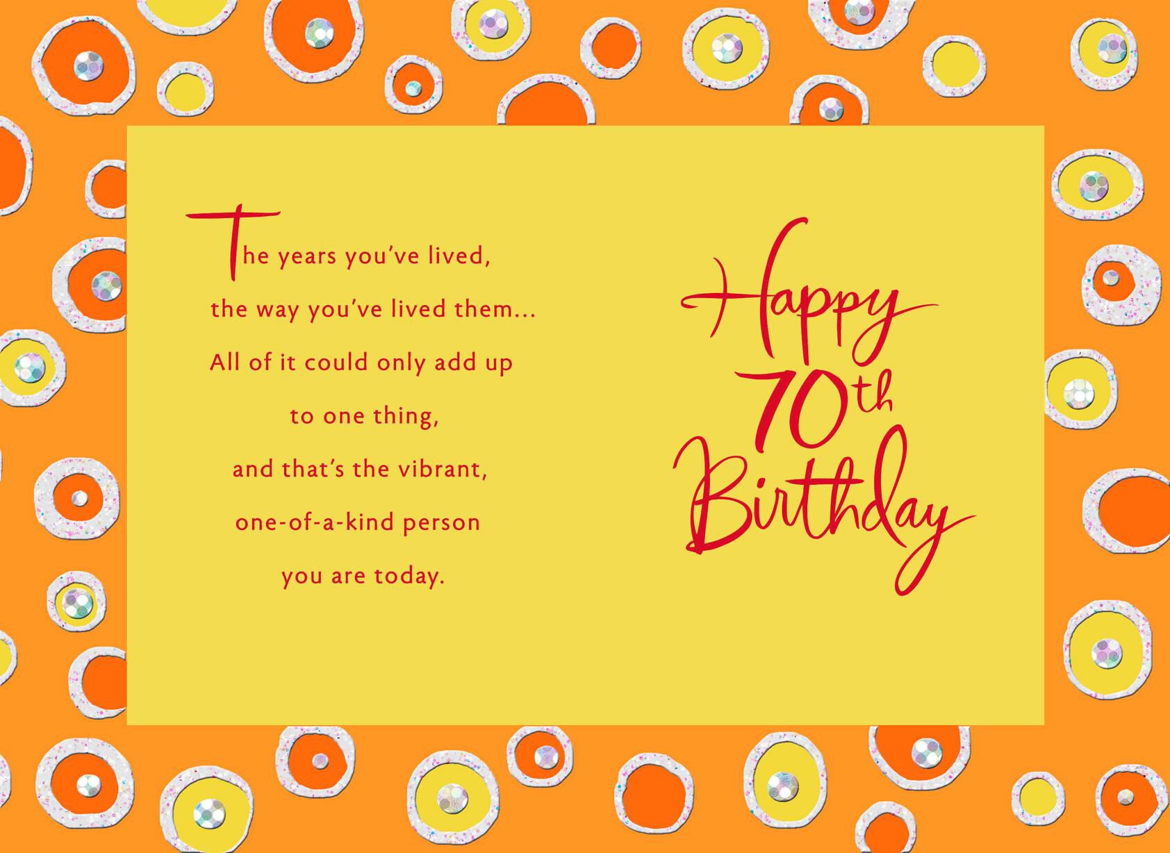 Colorful Circles 70th Birthday Card