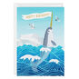 Glad You Exist Narwhal Custom Birthday Card, , large image number 1