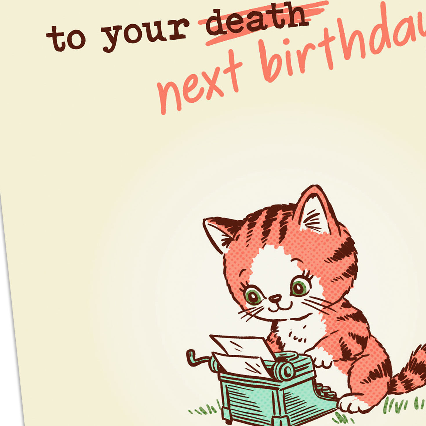 Cat at Typewriter Funny Birthday Card Card Front Detail image number 4