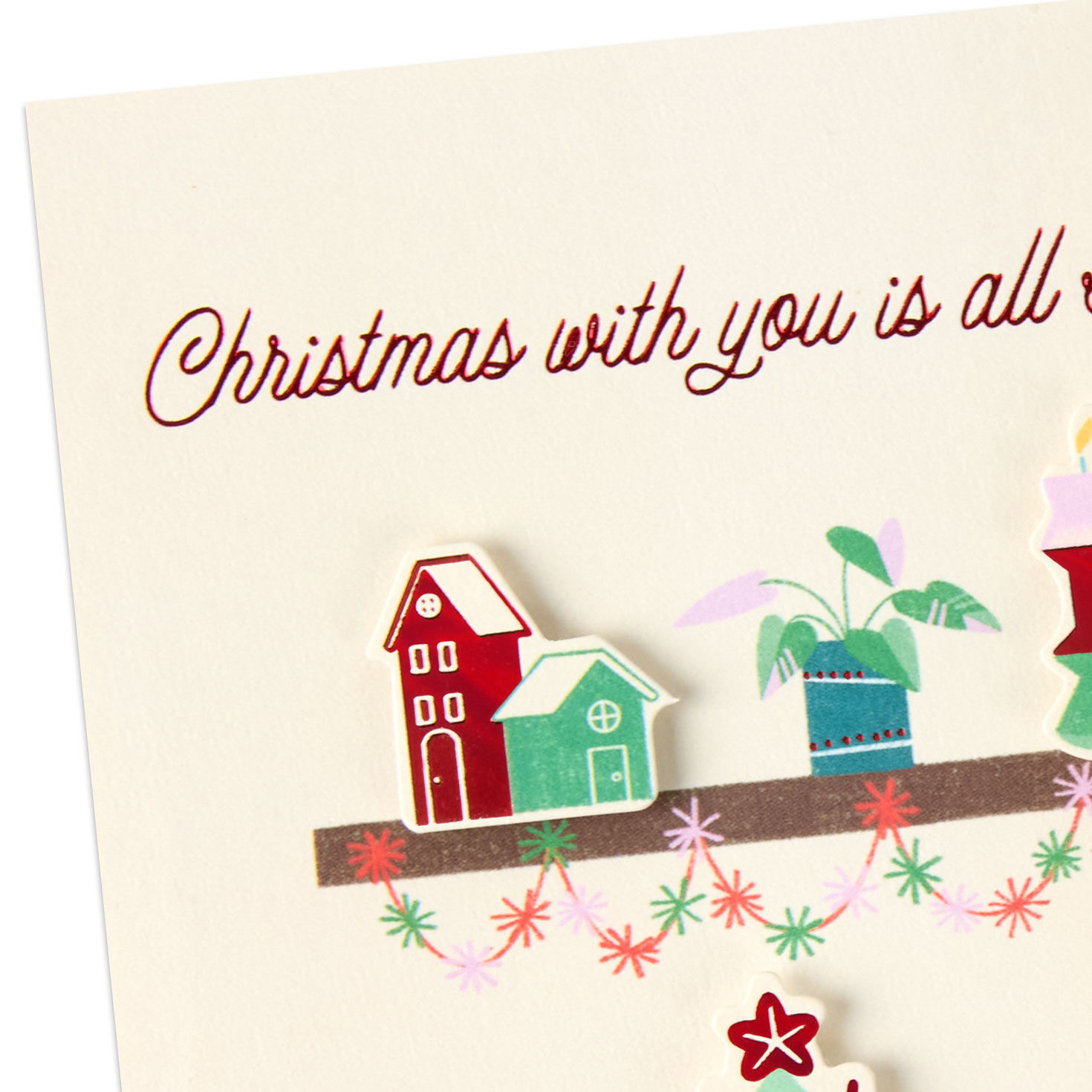 Holiday Shelves Romantic Christmas Card for Her Card Front Detail image number 5