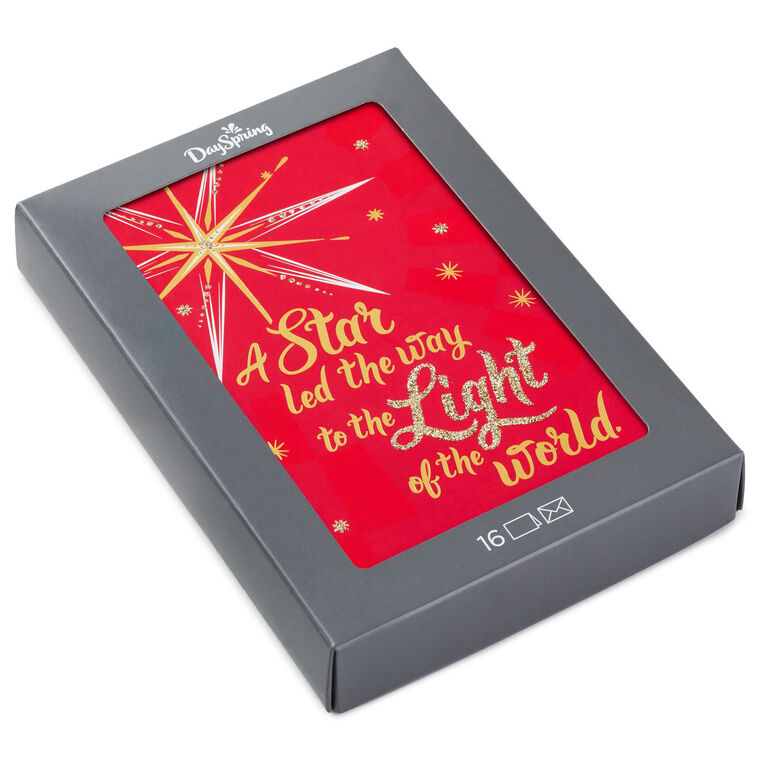 A Star Led the Way Religious Boxed Christmas Cards, Pack of 16