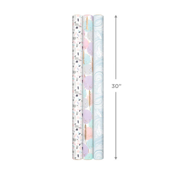 Modern Muted 3-Pack Wrapping Paper, 55 sq. ft. total, , large image number 8