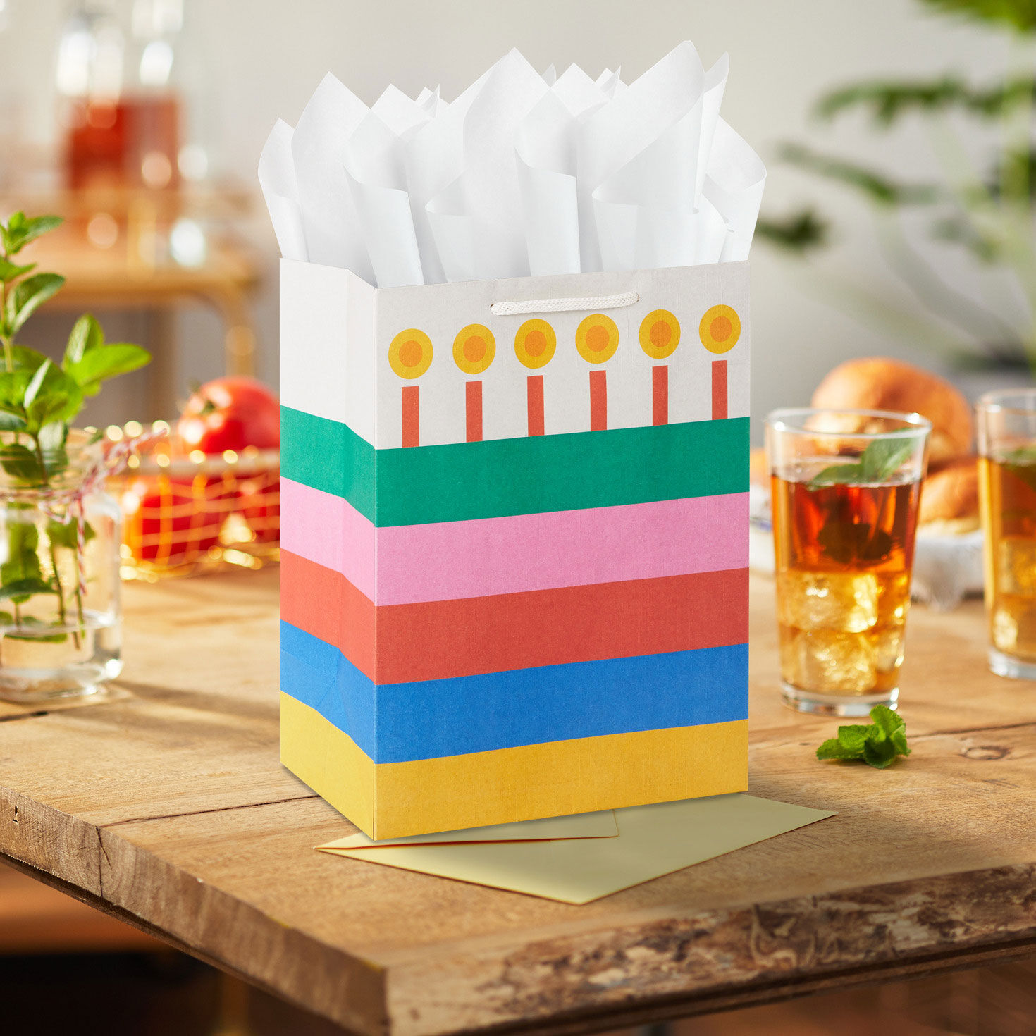 9.6" Bold Striped Cake Medium Birthday Gift Bag for only USD 3.99 | Hallmark
