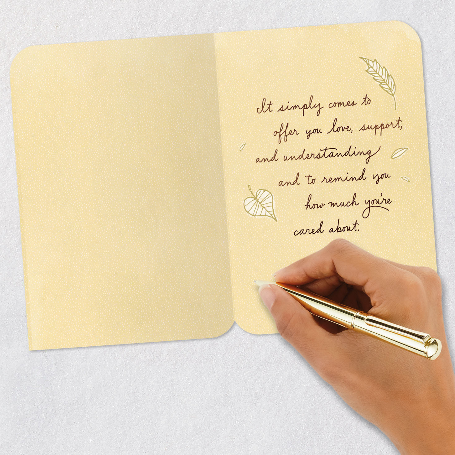 Mushroom and Leaves Cancer Support Card signing card image number 6