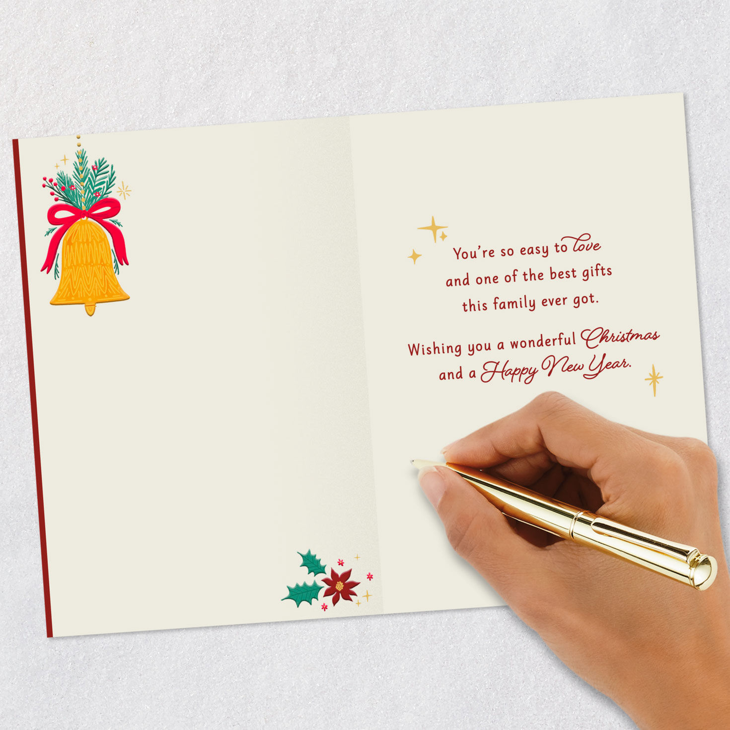 Bell Holiday Garland Niece Christmas Card Signing card image number 6