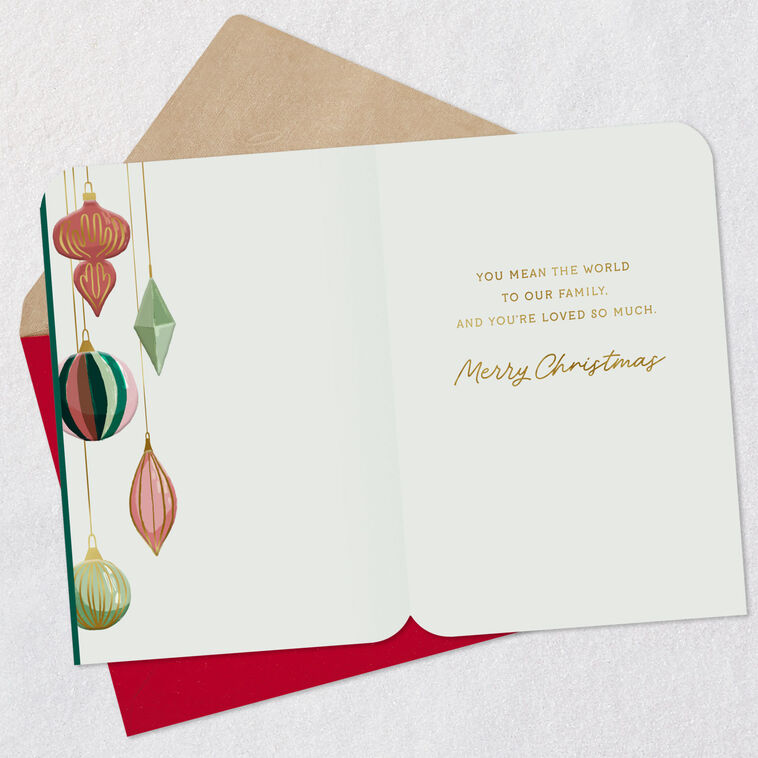 Ornaments on Tree Uncle Christmas Card Open card with envelope image number 3