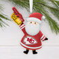 Kansas City Chiefs Santa Fan Christmas Ornament hanging on tree image number 2