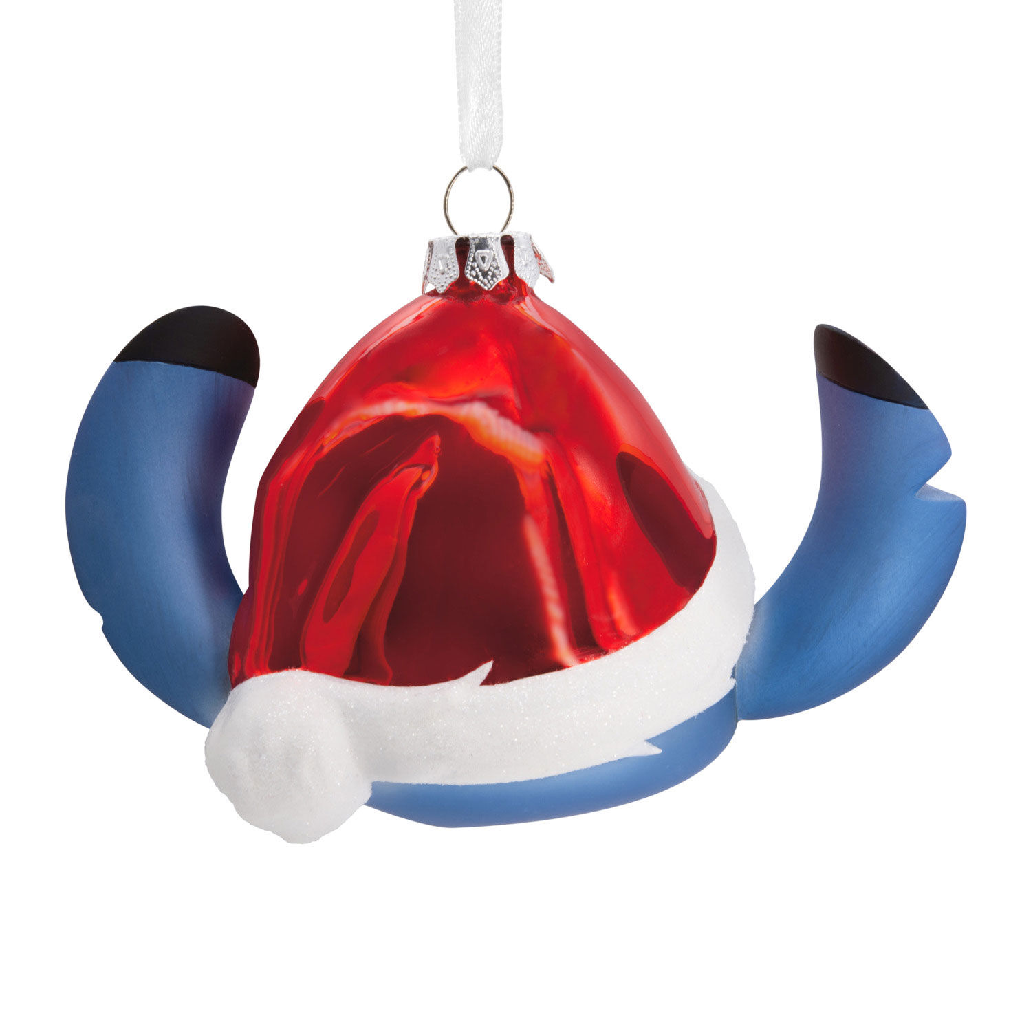 Disney Lilo & Stitch in Santa Hat Blown Glass Hallmark Ornament, , large image number 5