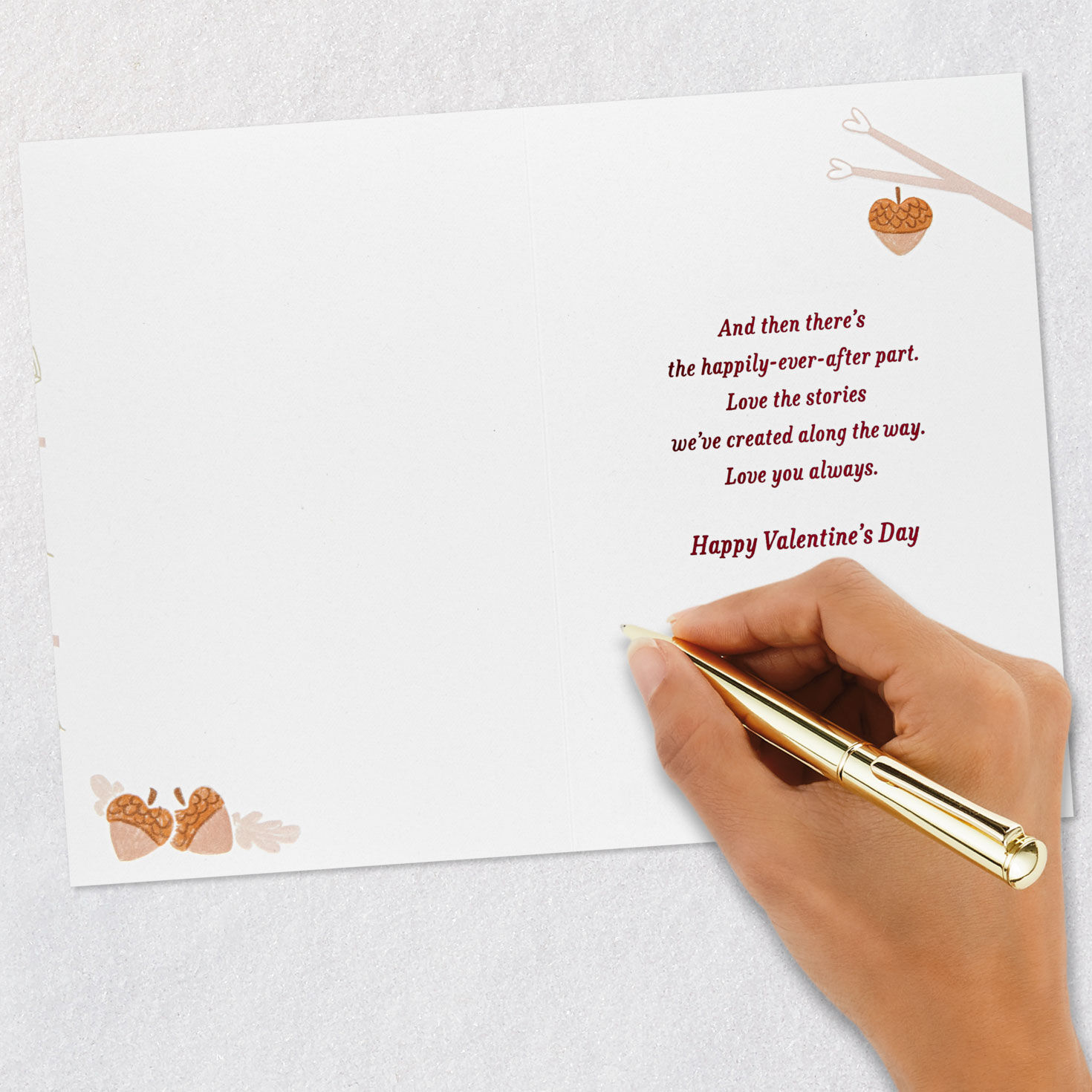 Squirrels With Heart Acorn Romantic Valentine's Card signing card image number 6