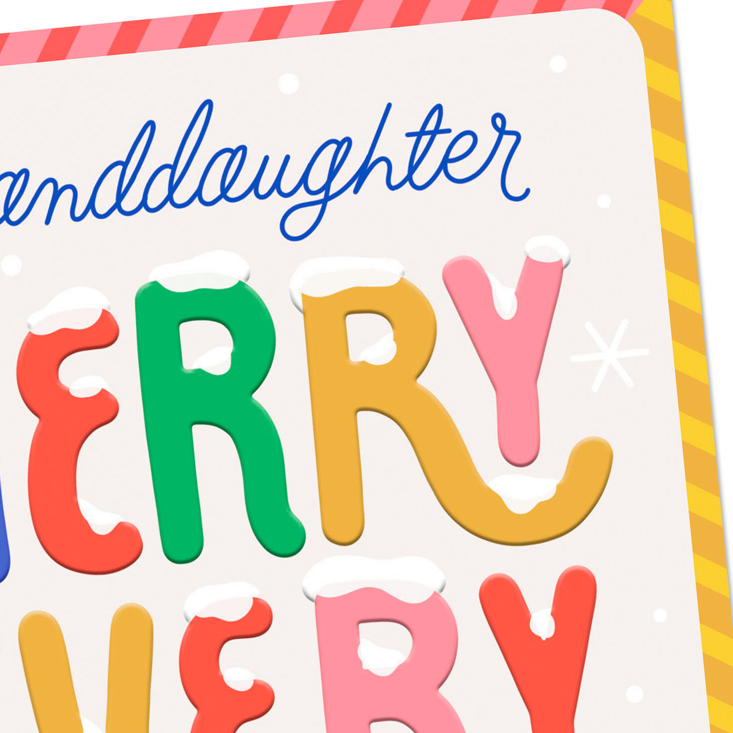Colorful Letters Christmas Card for Granddaughter Card Front Detail image number 4