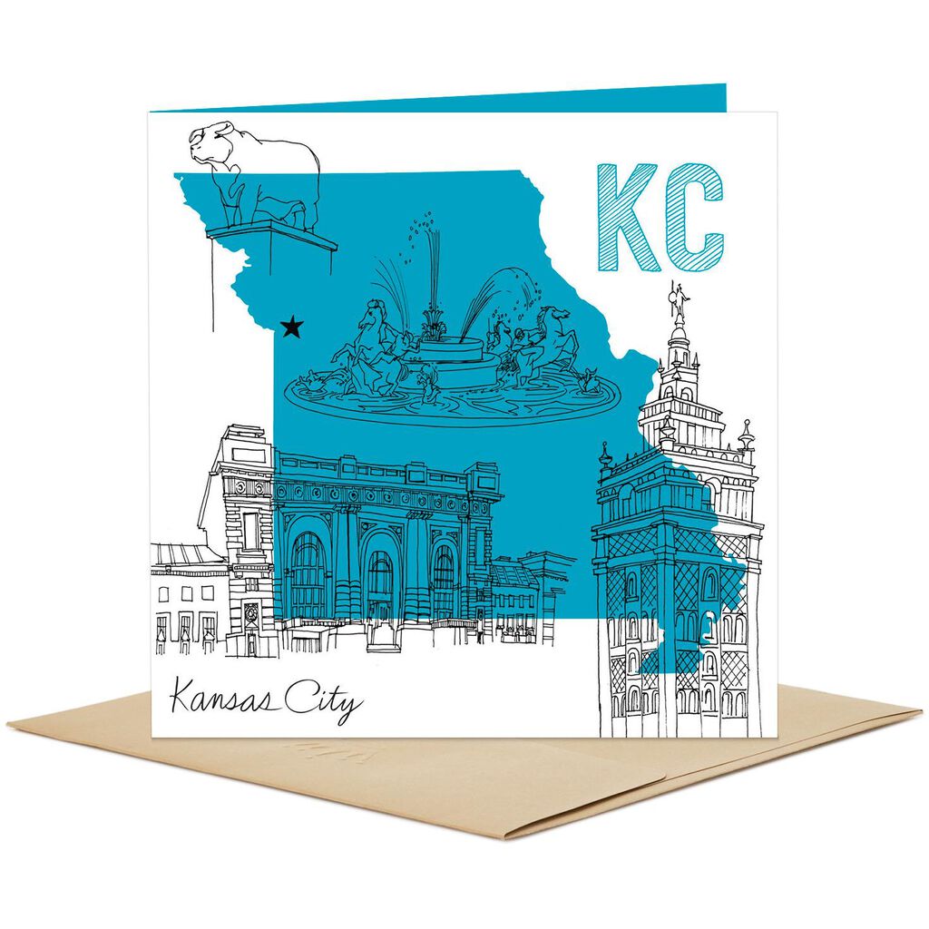 kansas city sketched icons blank card greeting cards hallmark