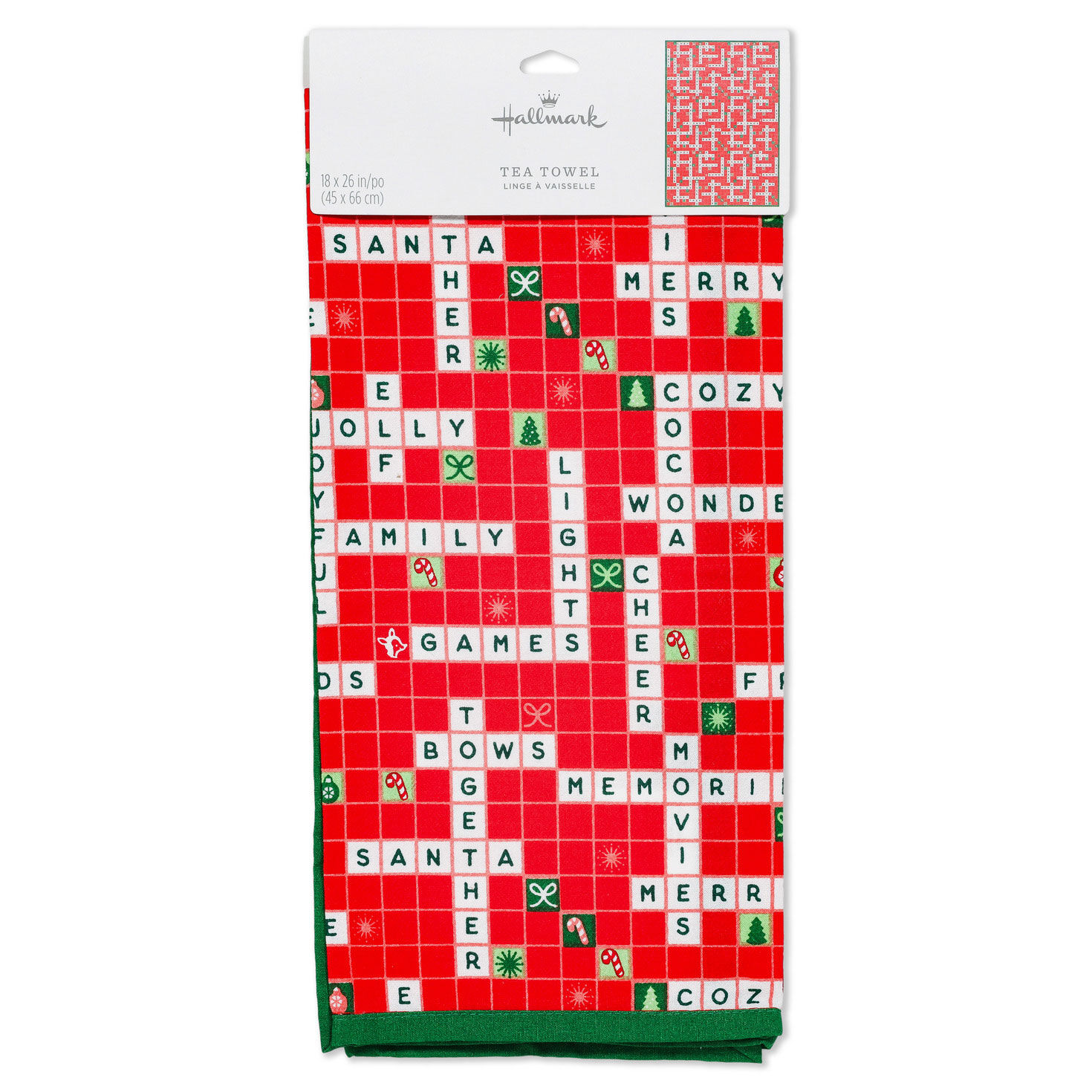 Holiday Words in Crossword Puzzle Dish Towel package front image number 5