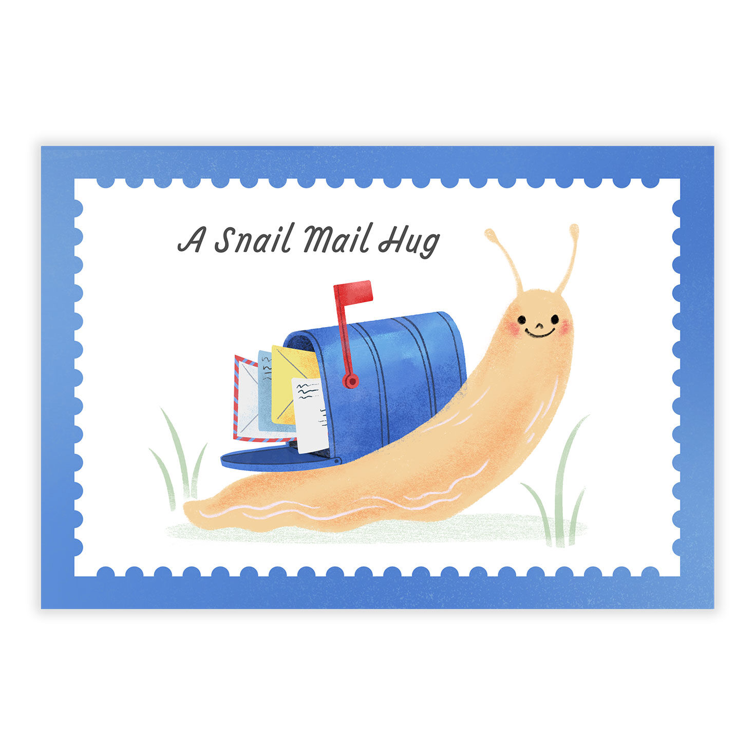Snail Mailbox Personalized Thinking of You Card front image number 2
