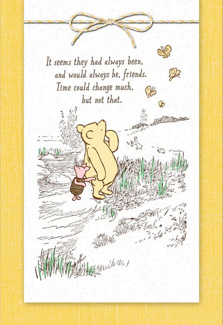 disney winnie the pooh grateful for you friendship card greeting