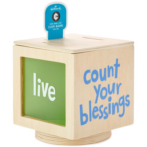 Give, Save, Live Wooden Bank, 