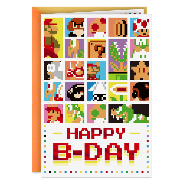 Nintendo Super Mario™ Power Up and Party On Birthday Card for Kids