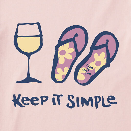 Life Is Good Keep It Simple Women's Pink T-Shirt, 