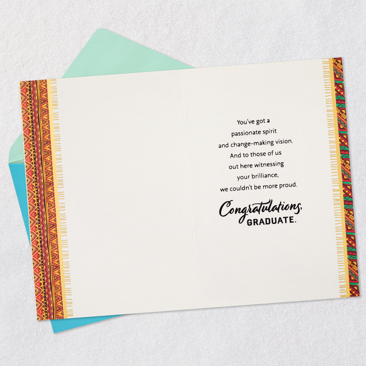 Gold Historic Black College Graduation Card Open card with envelope image number 3