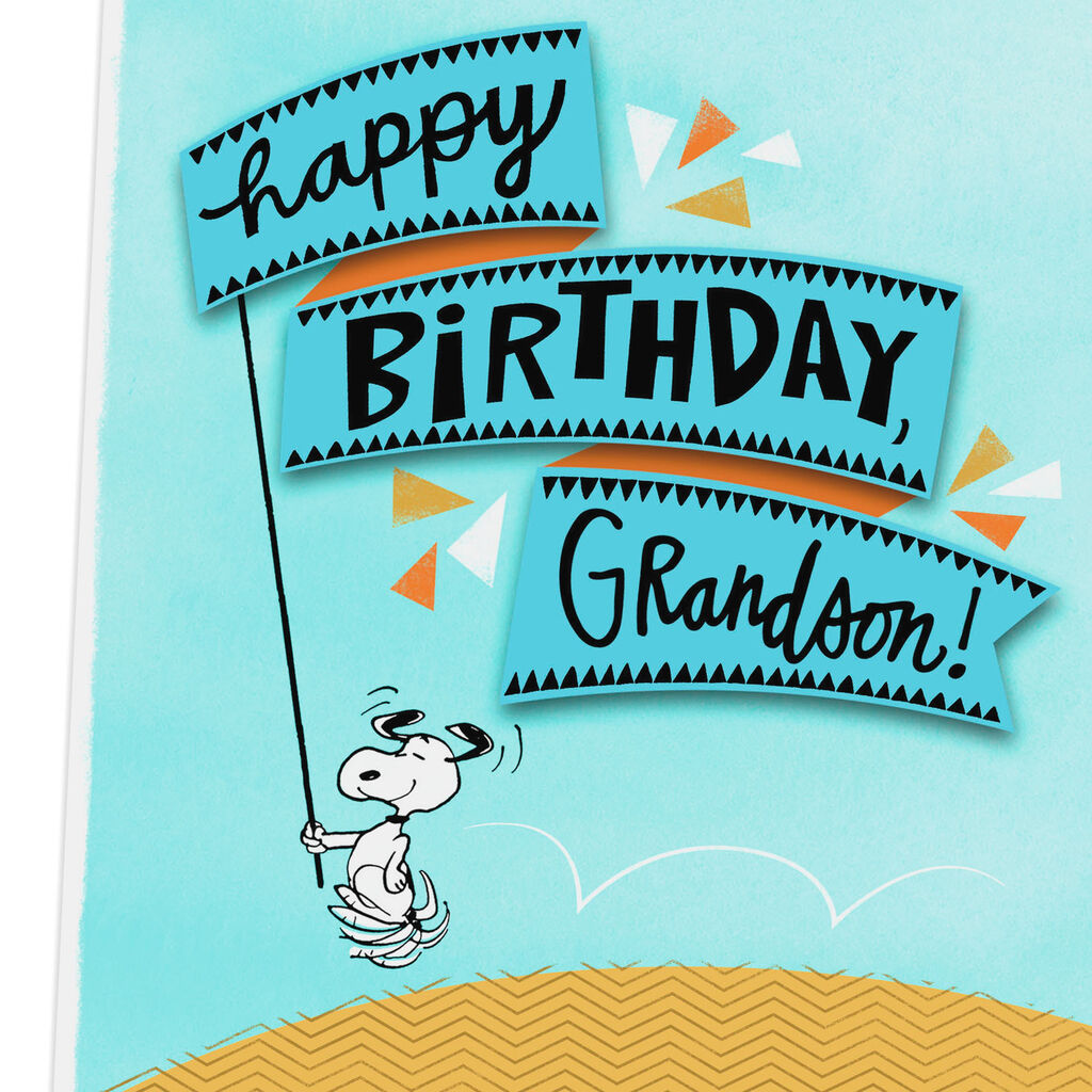 Peanuts Snoopy All Happy Birthday Card For Grandson Greeting