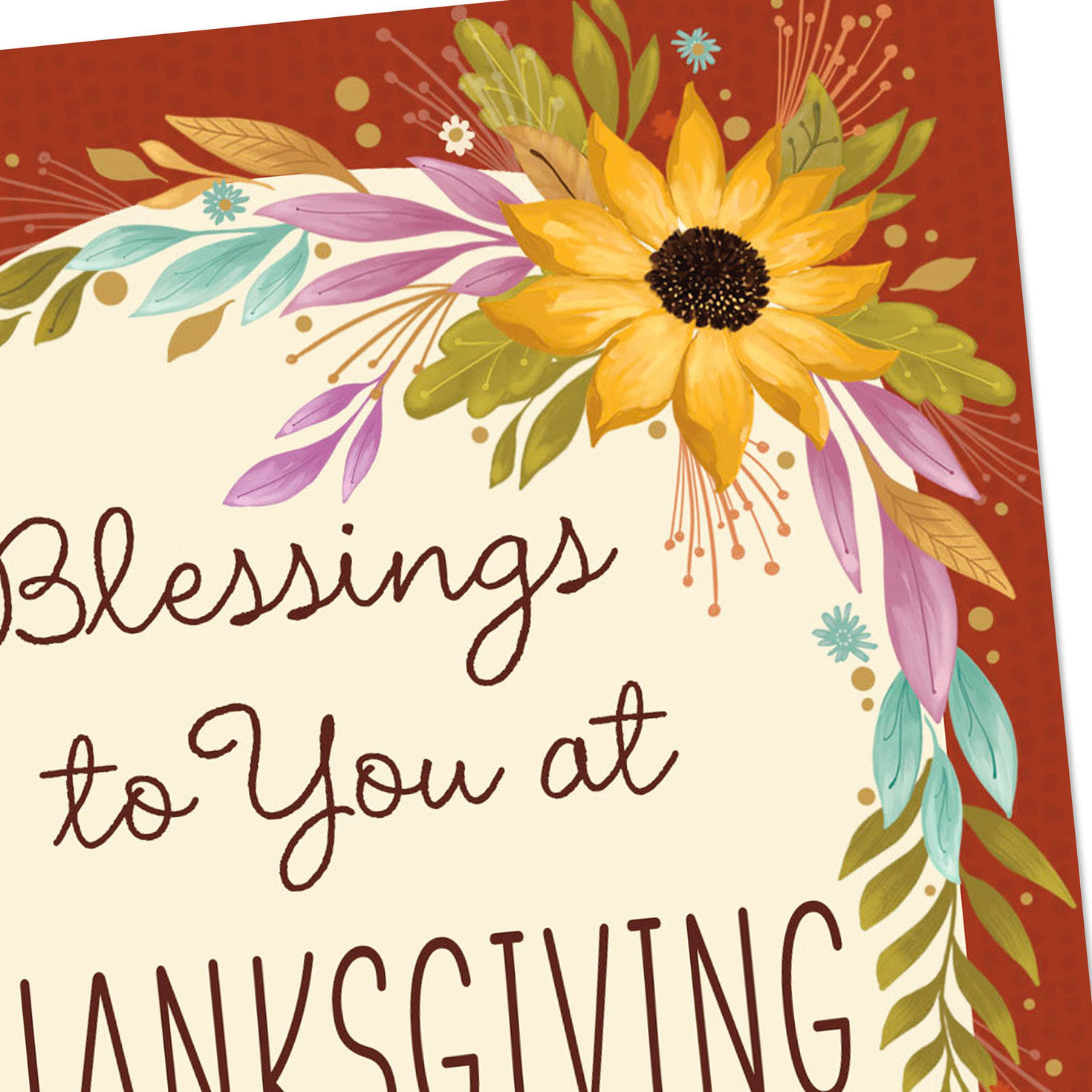 Sunflower Swags Retro Thanksgiving Card Pack Cover Detail image number 4