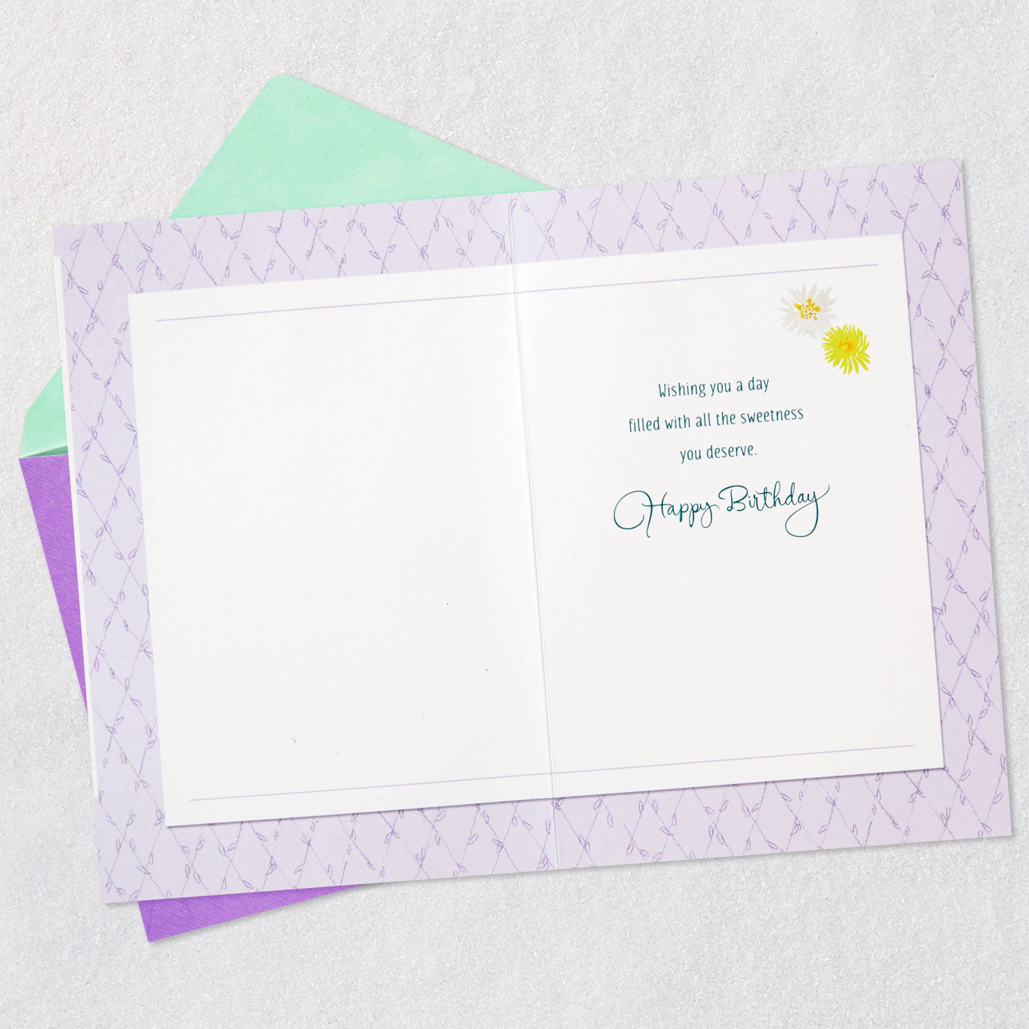 Cupcake and Vines Birthday Card Open Card with Envelope image number 3