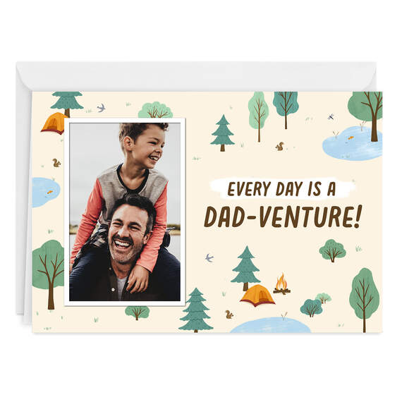 Personalized Illustrated Camping Scene Photo Card