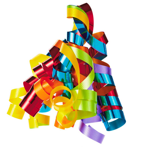 6 1/2" Rainbow Curly Ribbon Gift Bow, 