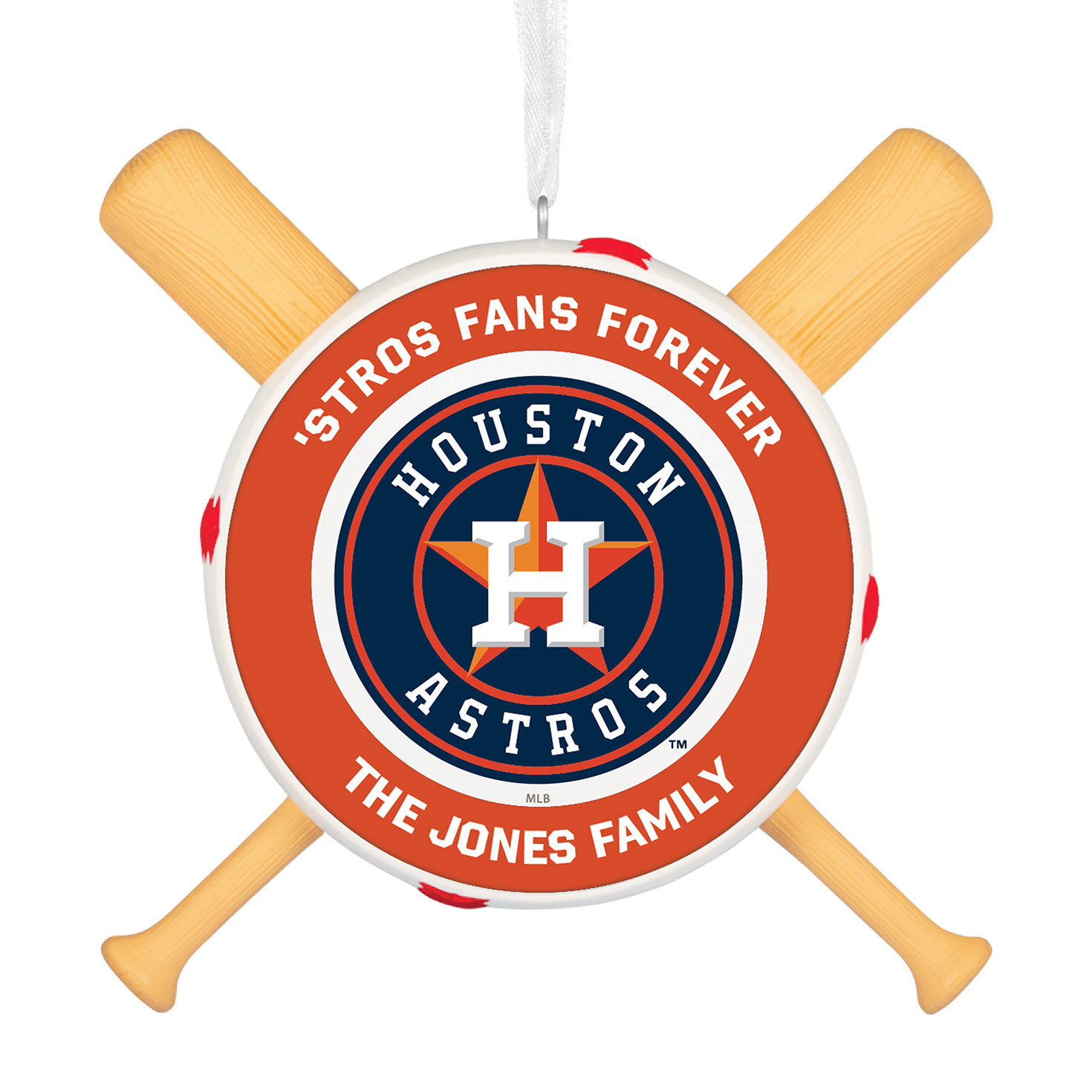 MLB Houston Astros™ Baseball Personalized Ornament, Custom Text