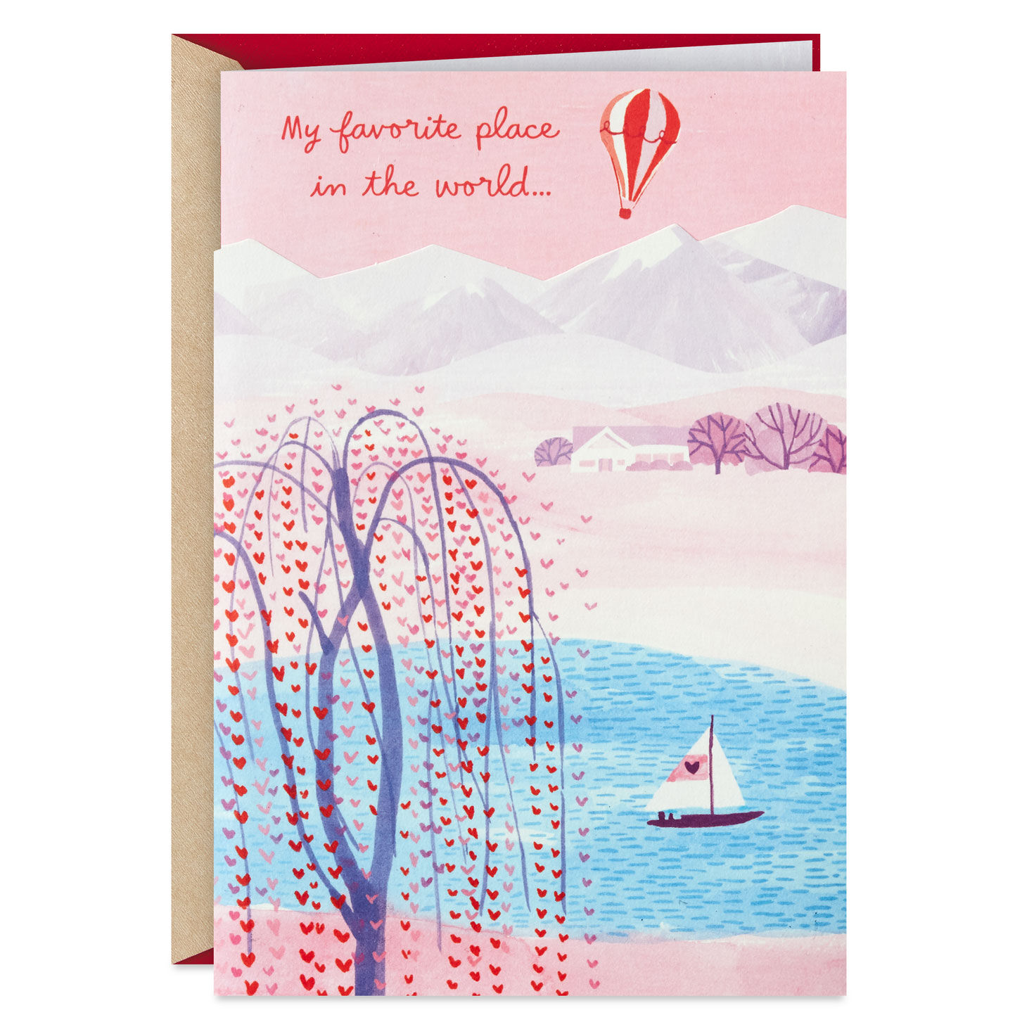 Pop-Up 3D Hot Air Balloon Romantic Sweetest Day Card card front image number 2