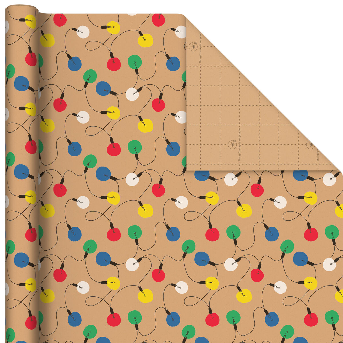 Colorful Christmas 4Pack Kraft Wrapping Paper Assortment, 88 sq. ft