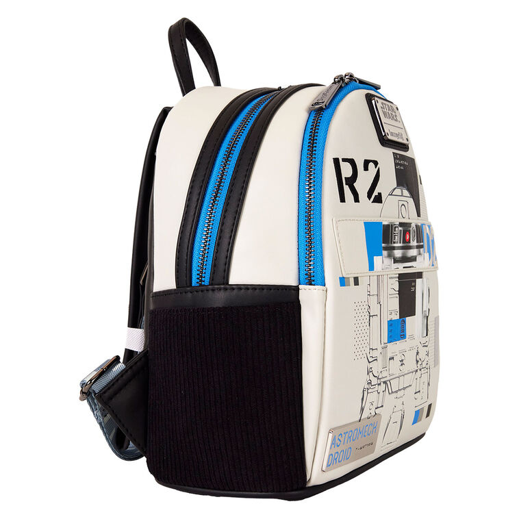 droid mini backpack Loungefly x Star Wars: The Power of the Force Astromech Bac GeekCore This cleverly laid out design depicts R2 Loungefly Star Wars Droids Floral