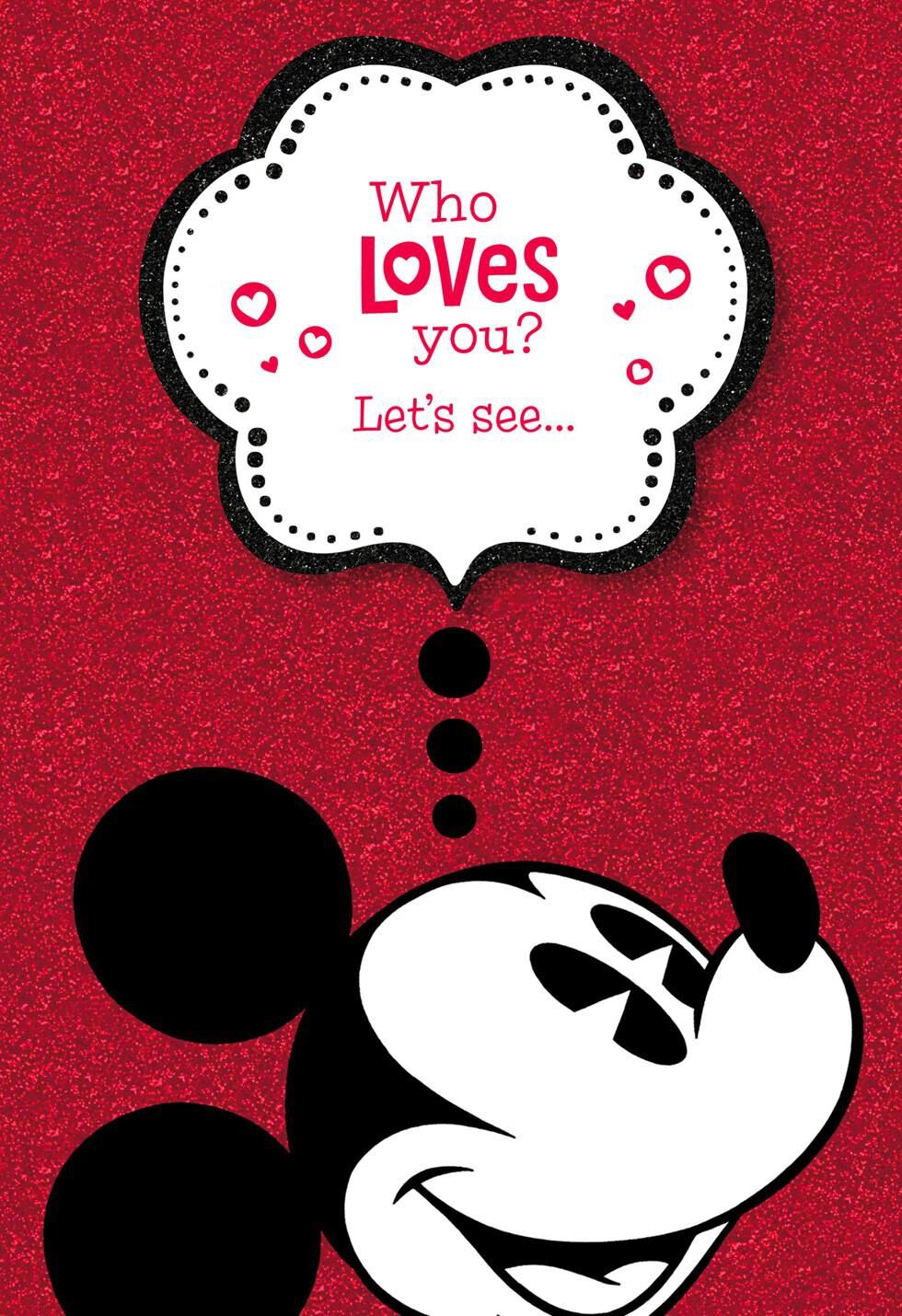 Who Loves You? Mickey Mouse Valentine's Day Card