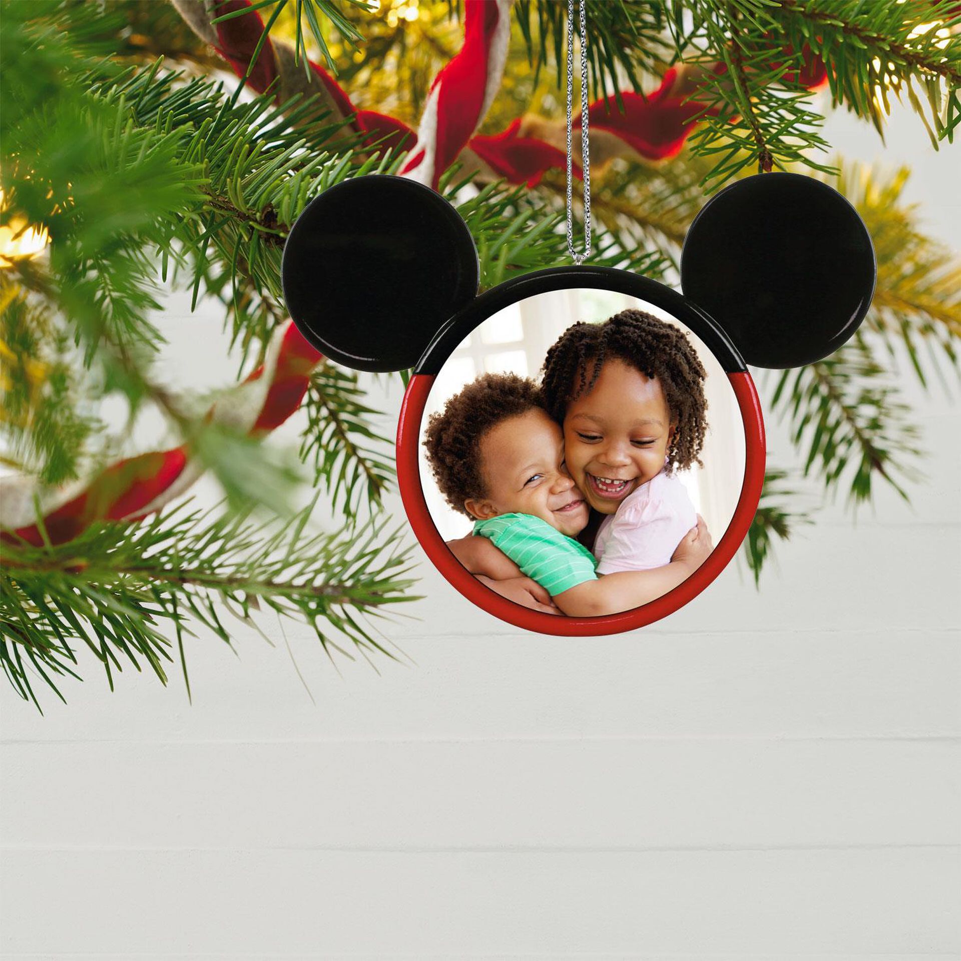 Disney Mickey Mouse Ears Silhouette Personalized Photo Ornament Personalized Ornaments Hallmark