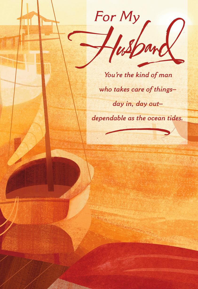 Watercolor Sailboat Birthday Card for Husband