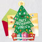 Evergreen Tree Cartoon Pop-Up Christmas Card Open card with envelope image number 2