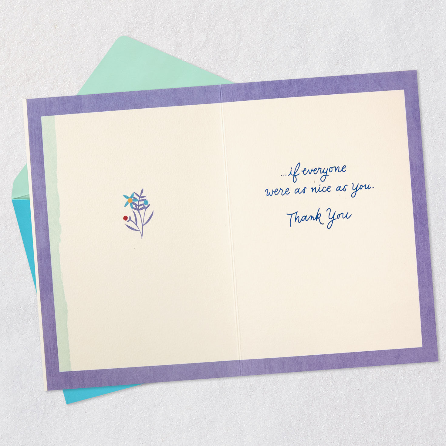 Floral Wreath With Trumpet Vine Thank-You Card Open card with envelope image number 3