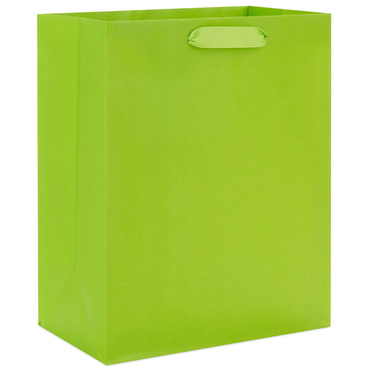 9.6" Solid Lime Green Medium Gift Bag