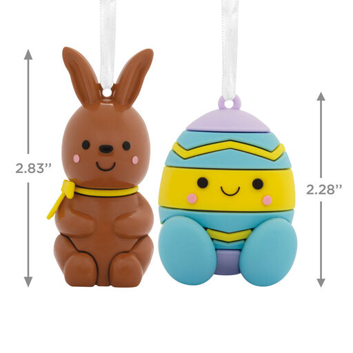 Better Together Chocolate Bunny and Easter Egg Magnetic Hallmark Ornaments, Set of 2, 