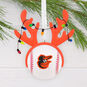 Orioles Reindeer Baseball Christmas Ornament hanging on tree image number 2