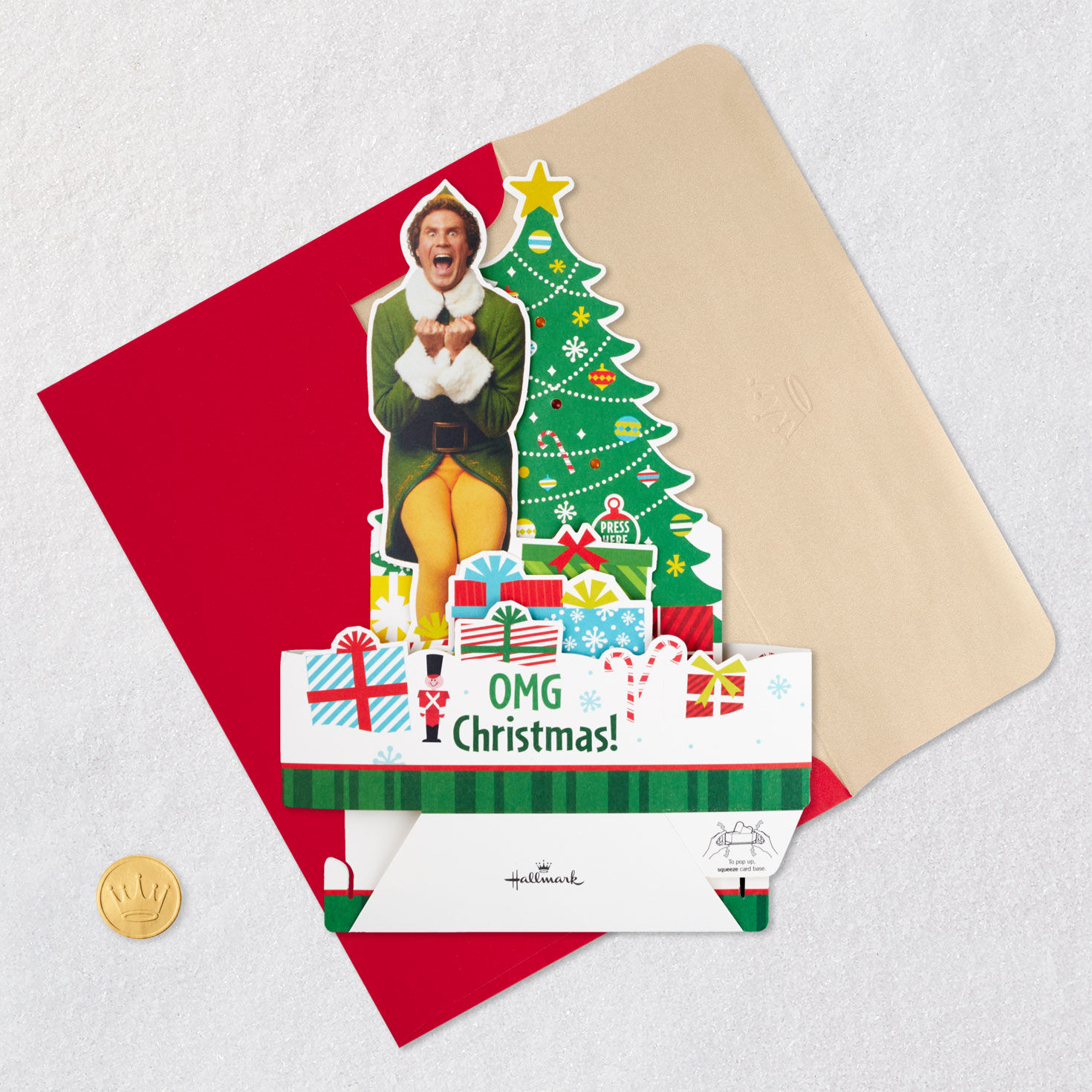 Elf Buddy the Elf&trade; 3D Pop-Up Christmas Card With Sound and Light, , large image number 5