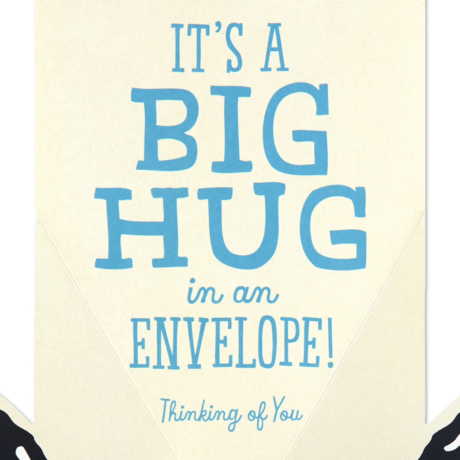 Pop-Up Snoopy Hug Funny Encouragement Card Open card with envelope image number 3