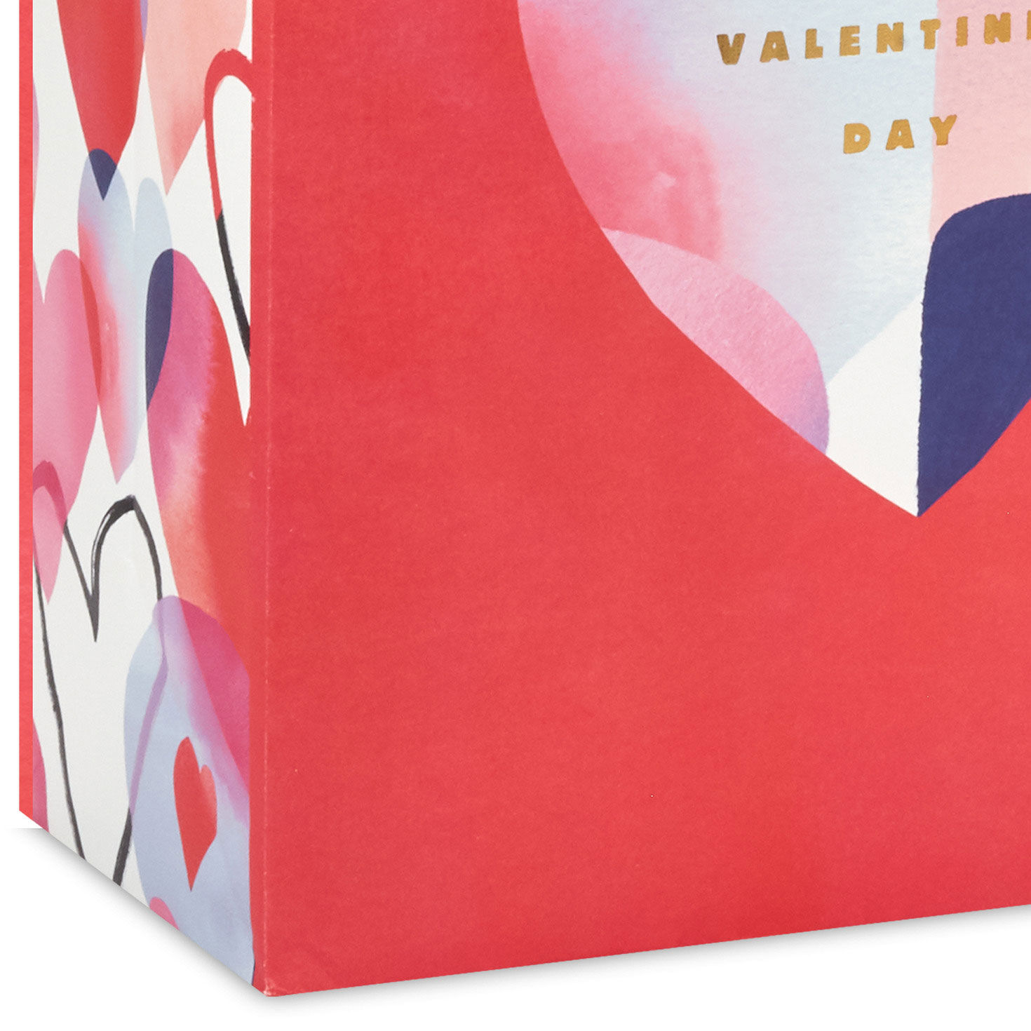 13" Abstract Heart on Red Large Valentine's Day Gift Bag With Tissue Paper, , large image number 5