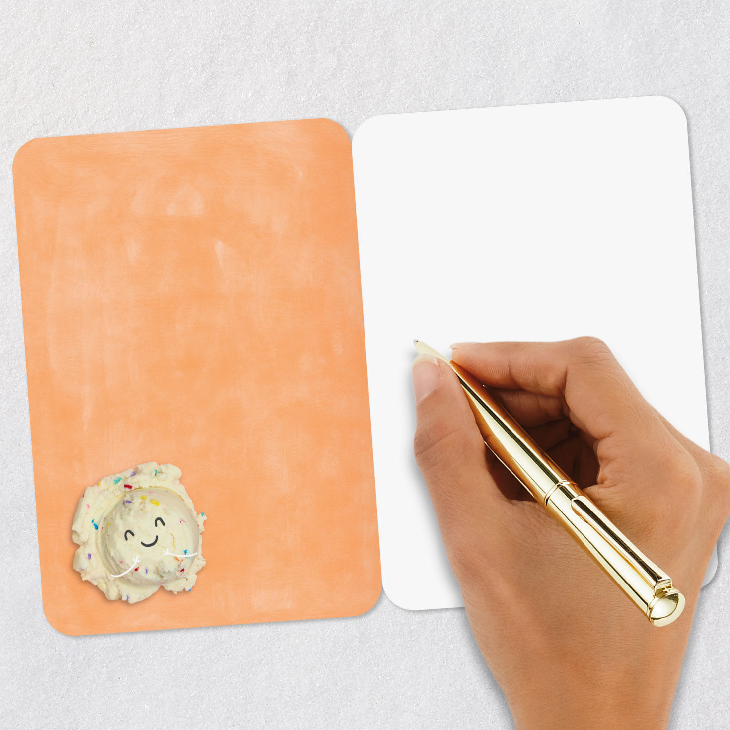 Smiling Ice-Cream Scoops Blank Card Signing card image number 5