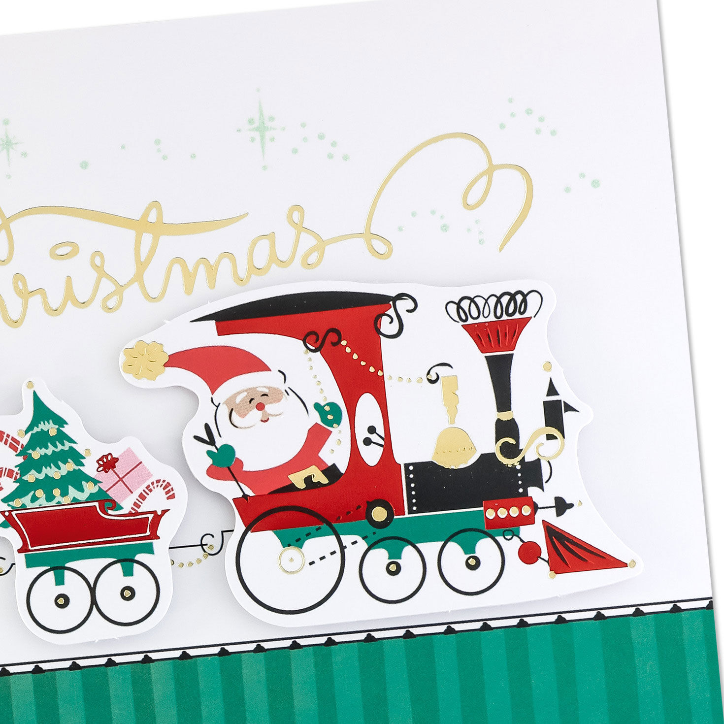 Merry Christmas Santa Train Boxed Christmas Cards Cover Detail image number 5