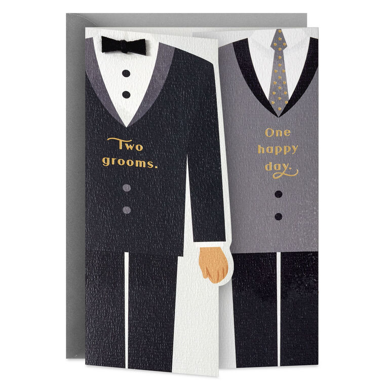 Two Grooms, One Happy Day Wedding Card for Couple