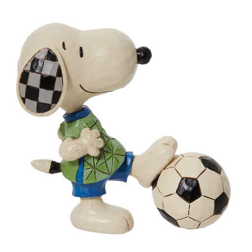 Jim Shore Peanuts Mini Snoopy With Soccer Ball Figurine, 3.25", 